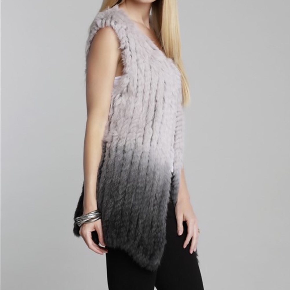 Perfect Condition Dolce Cabo Rabbit Fur Ombré Vest